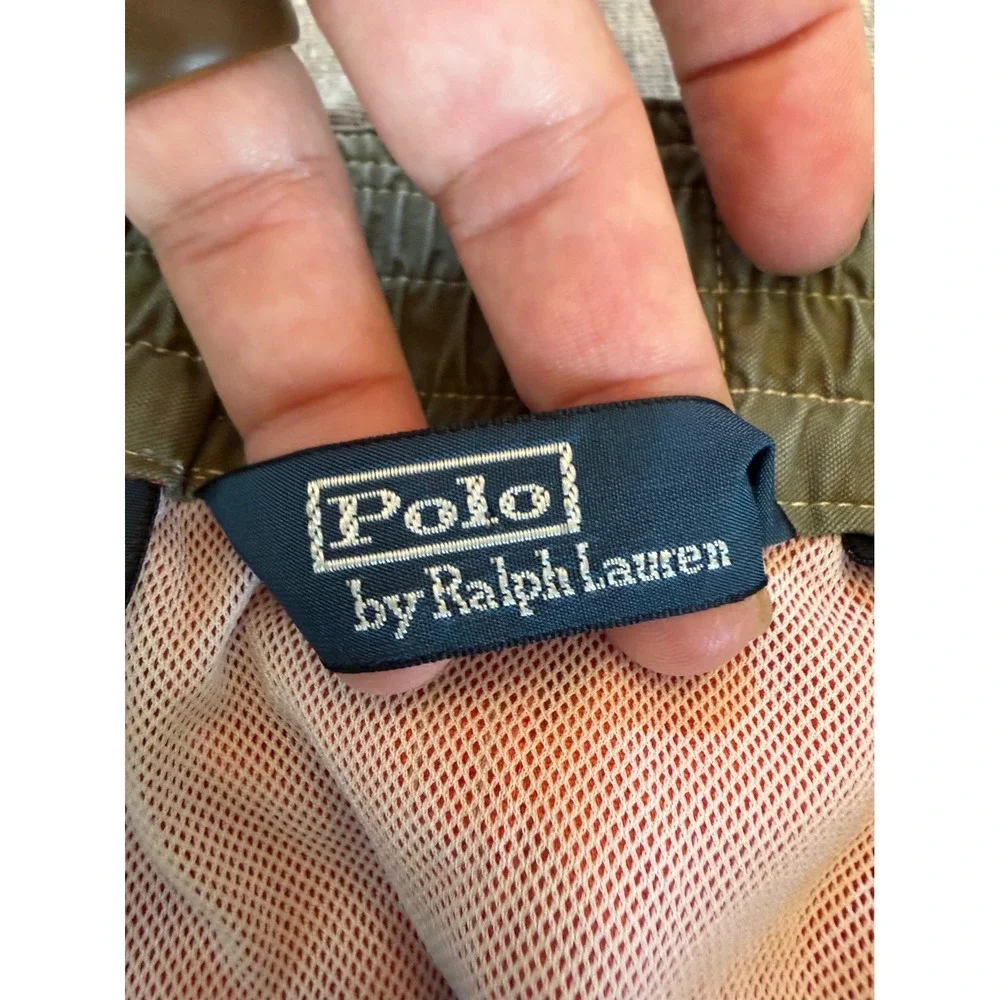 Polo Ralph Lauren Big Pony Swim Trunks Orange Green Logo Mens Large Board Shorts